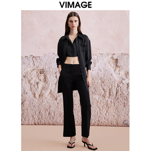 VIMAGE纬漫纪春季新款百搭显瘦衬衫连衣裙V2107737 商品图2