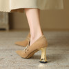 【预售5天】优雅百搭，羊猄皮尖头高跟深口单鞋FDME&FD8270 商品缩略图2