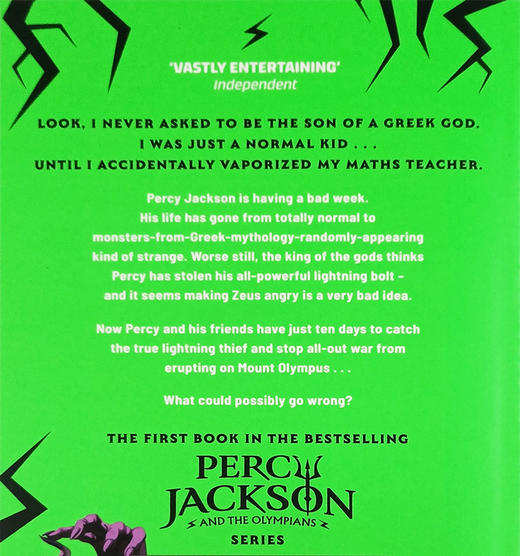 英文原版小说 Percy Jackson and the Lightning Thief Book 1 波西杰克逊与神火之盗 英文版 青少年科幻小说 商品图2