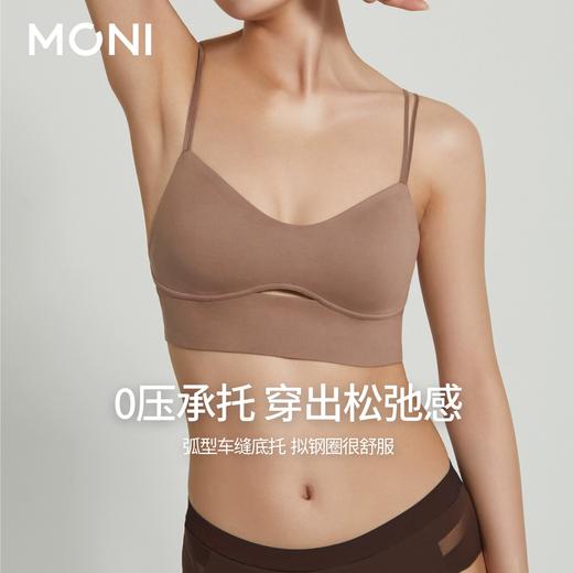 莫妮MONI速干美背轻运动风三角杯内衣无钢圈内搭小胸背心文胸薄款 商品图2