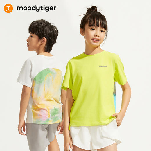 (主推)moodytiger儿童T恤24年夏季新款男女童户外运动宽松透气T恤42510104 商品图0
