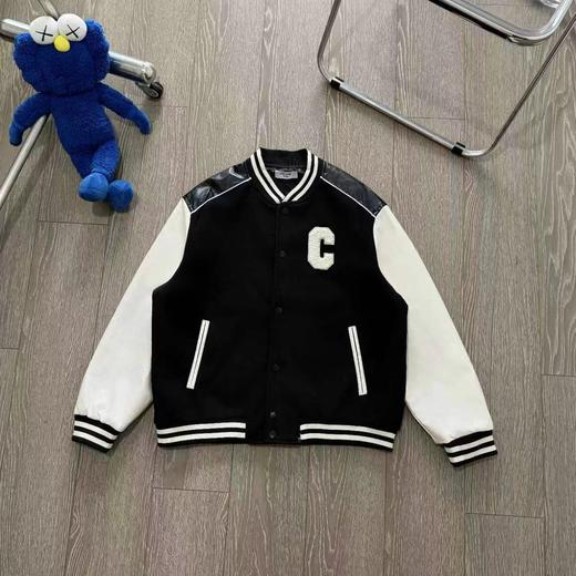 【bfm1】新款毛巾绣大C拼皮情侣时尚休闲棒球服外套！！ 商品图1