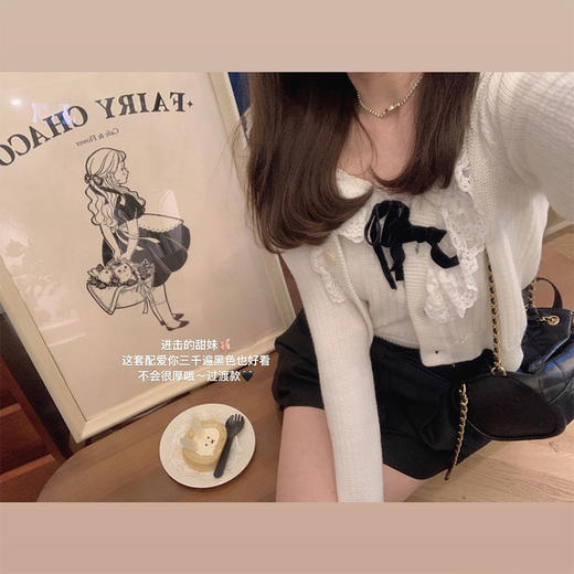 金蘑菇菇 进击的甜妹 / 我的小开衫 女友系法式复古甜心蕾丝开衫 商品图2