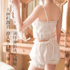 【100%棉 纯欲套装】法式浪漫提花蕾丝吊带花苞短裤睡衣套装9002白色天使套装 商品缩略图3
