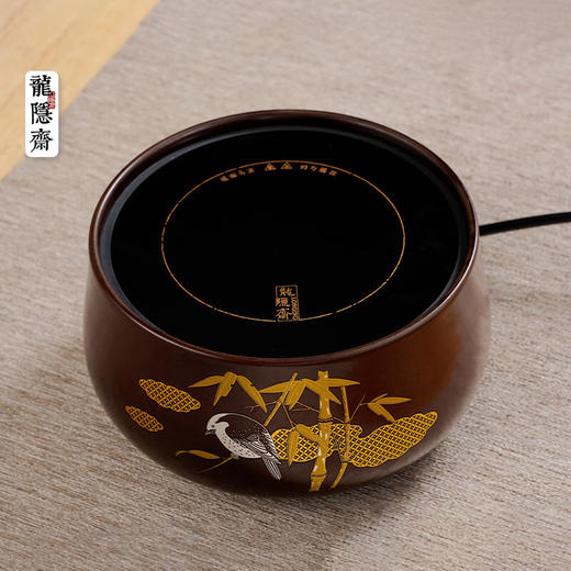 厂家直发/龙隐斋 【金光釉】古铜地竹鸟电陶炉家用功夫茶具烧水煮茶炉小型静音电茶炉泡茶专用茶炉 商品图2