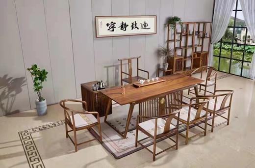 胡桃木系列六件套茶桌（一桌一主椅四副椅） 商品图2