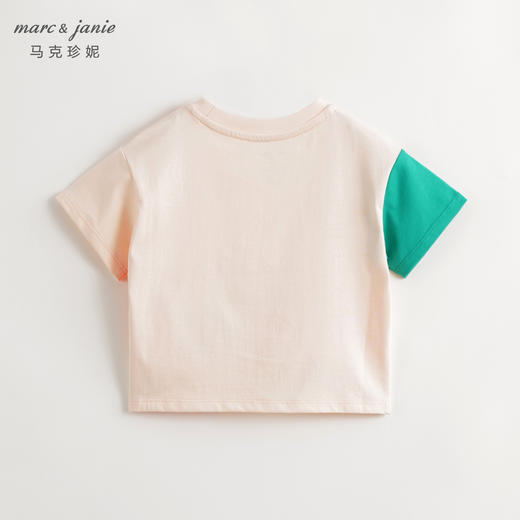 [凉感透气]马克珍妮男童活力拼色短袖T恤儿童上衣夏装新款240501 商品图2