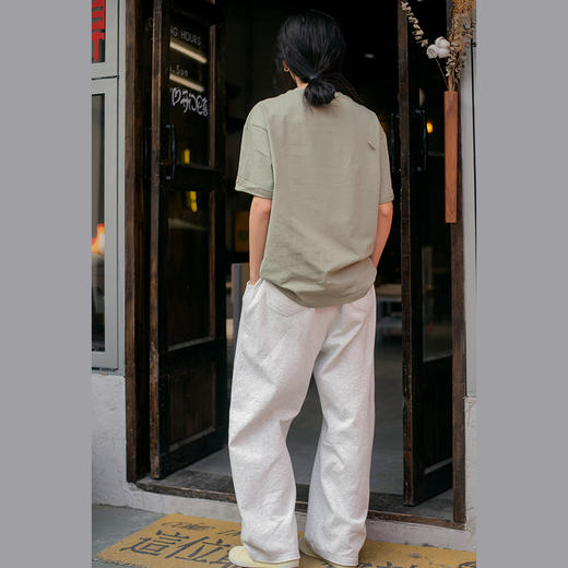 【100%棉】260g 双纱爽滑棉-圆领休闲宽松大T 中性男女同款运动短袖 商品图2