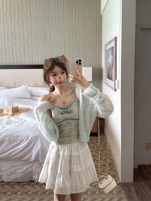 金蘑菇菇  甜味 /镂空针织开衫温柔甜美防晒空调衫上衣 商品图3