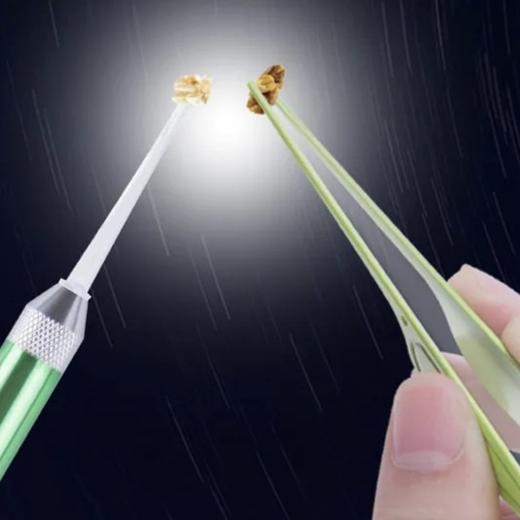 发光掏耳勺挖耳清洁器工具套装发光采耳镊子软头带灯 商品图3