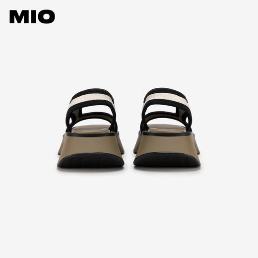 MIO米奥夏季凉鞋韩版拼色中跟沙发厚底时髦质感女凉鞋M243130621 商品图4
