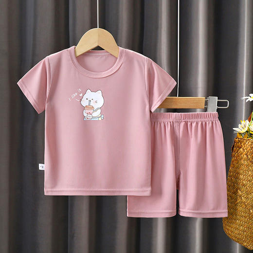 【49.9元任选2套】春夏新款中大童半袖短裤两件套 儿童冰丝短袖短裤套装 休闲裤套装 商品图1