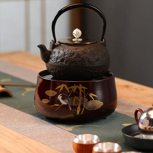 厂家直发/龙隐斋 【金光釉】古铜地竹鸟电陶炉家用功夫茶具烧水煮茶炉小型静音电茶炉泡茶专用茶炉 商品图9