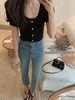 金蘑菇菇 布丁软软牛仔/ 直筒九分软薄弹力百搭牛仔裤显瘦显腿直 商品缩略图1