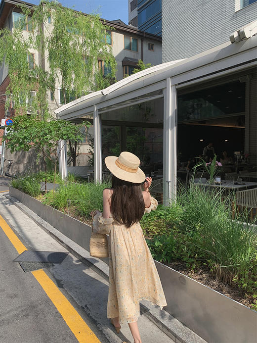 金蘑菇菇 Narcisse花洛莉爱神/ 氛围感茶歇法式露肩吊带连衣裙夏 商品图4