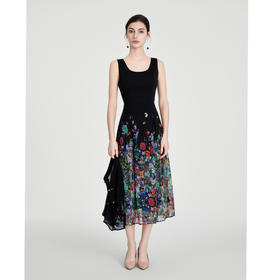 司歌雪纺连衣裙背心印花飘逸A891156X