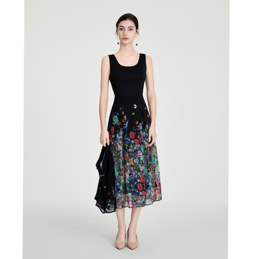 司歌雪纺连衣裙背心印花飘逸A891156X 商品图0