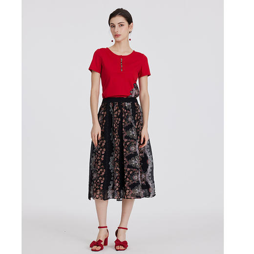 司歌印花雪纺半裙伞裙C891103X 商品图4