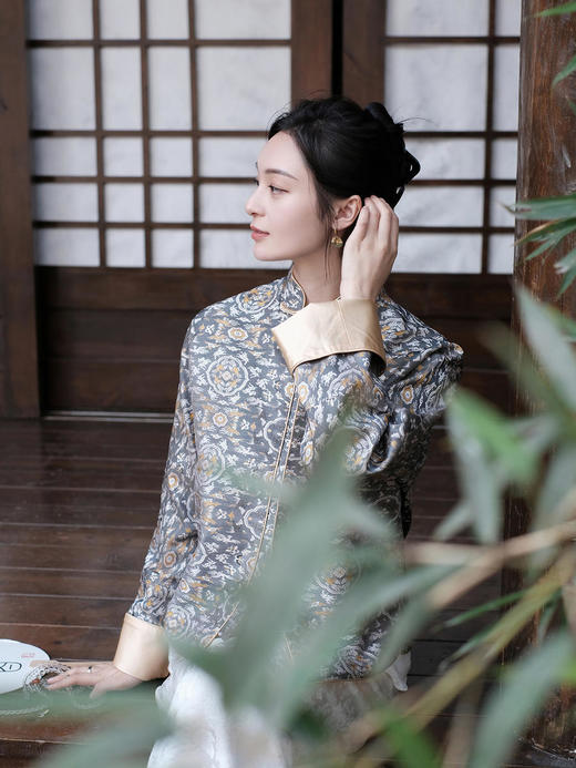 微瑕秒杀|  盛唐牡丹 |鹤鹿同春宋锦小立领外套[特价品](特殊商品不退不换) 商品图2