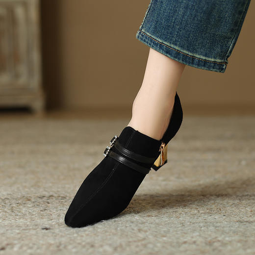 【预售5天】优雅百搭，羊猄皮尖头高跟深口单鞋FDME&FD8270 商品图8