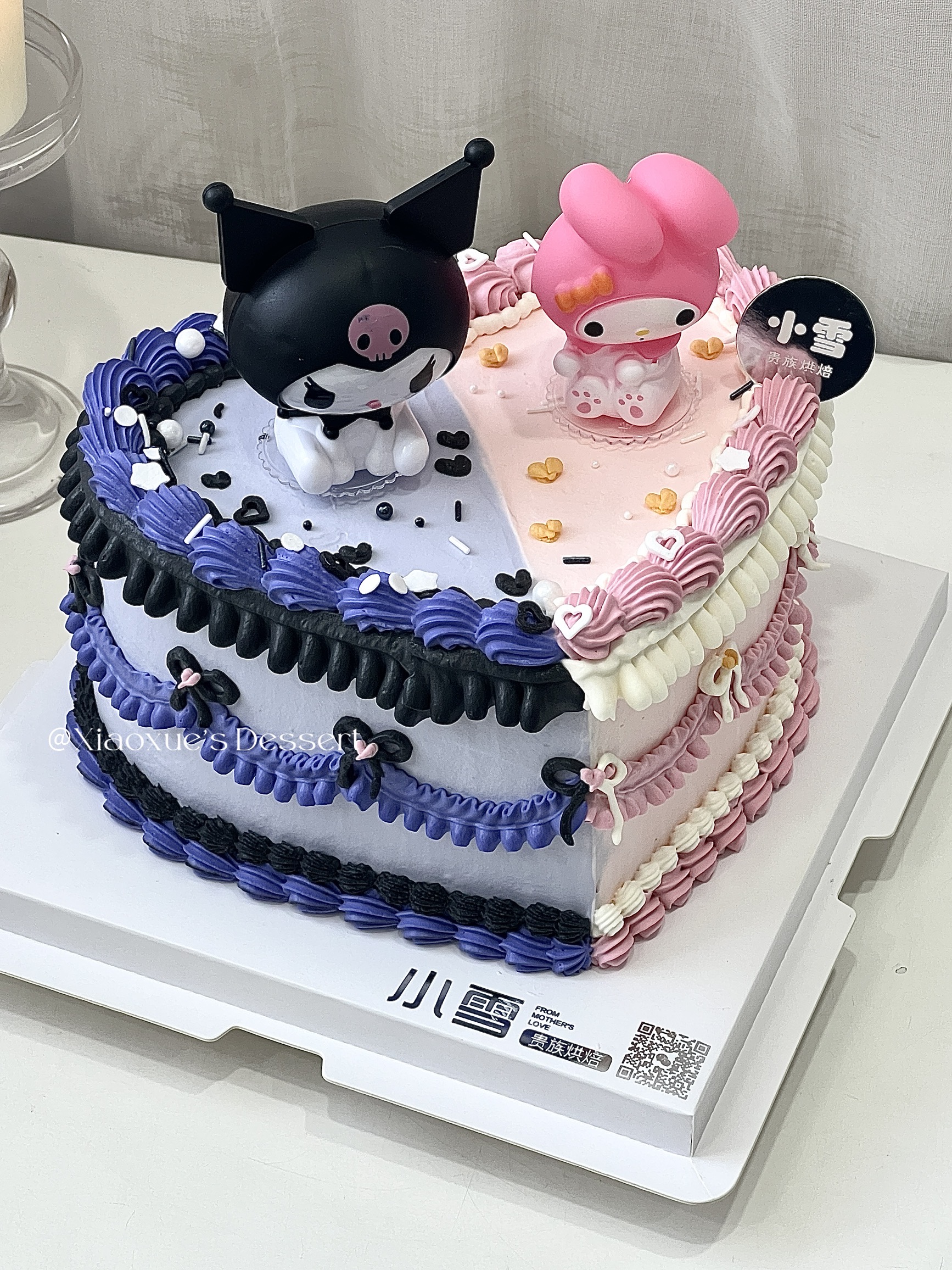 心形库洛米+美乐蒂双拼蛋糕