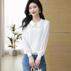 娃娃领雪纺拼接长袖t恤打底衫，内搭早春新款女装冰丝针织上衣CC-28-1150 商品缩略图2