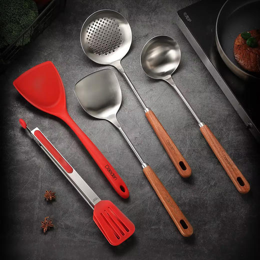 戴德得意烹饪厨具5件套锅铲汤勺漏勺夹子 商品图0