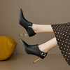 【预售5天】春季新款，性感百搭里外全真皮牛皮尖头金属跟高跟鞋FDME&FD8268 商品缩略图11