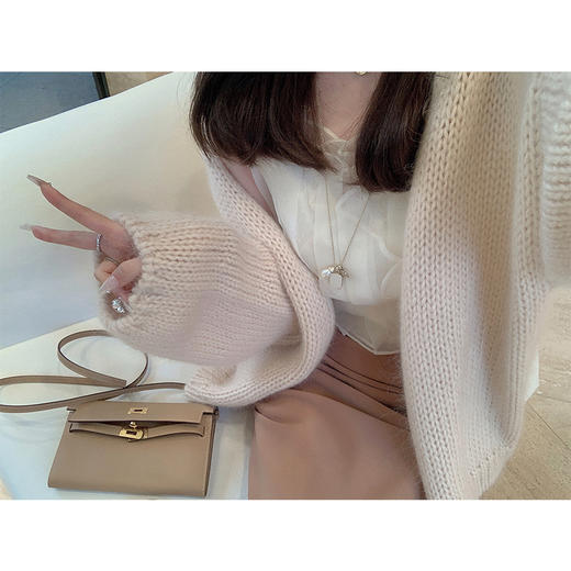 金蘑菇菇 半日诗 春日柔柔大开衫/ 柔焦茸感马海毛 宽松慵懒开衫 商品图3