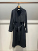 226-5自留 神秘优雅 小禾露珠系列 柔滑垂坠 自然防风雨 黑色立领风衣 商品缩略图2