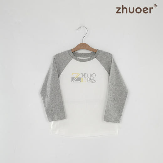 【春款针织长袖T恤】卓儿代工品牌 出口余单 男童纯棉针织长袖T恤撞色套头衫打底衫圆领上衣适合1.5-7岁 商品图2