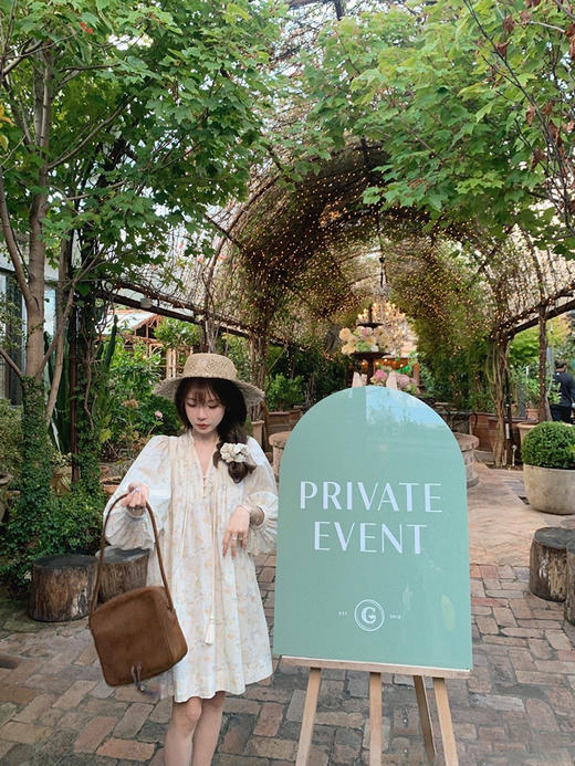 金蘑菇菇 crush花束恋爱 / 重工100棉法式田园风藏肉印花连衣裙子 商品图4