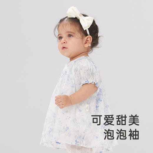 【商场同款】英氏婴儿连体衣春夏新款透气棉麻连体衣女宝衣服 商品图3