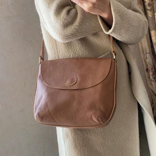 酷步奇2024新款头层牛皮简约百搭包盖式单肩斜跨大容量女包 商品图0