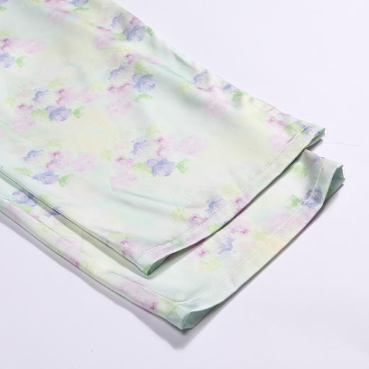 都市丽人好睡好眠春夏睡衣女冰雪丝印花家居服薄款短袖长裤女士丝质套装LH41B4 商品图8