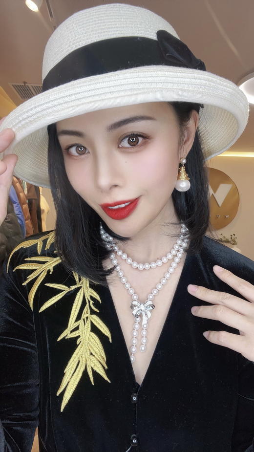 【雾境定制】黑金锦竹高级感新中式拼皮刺绣上衣外套  3203095 商品图10