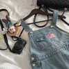 金蘑菇菇 weekend vibe甜妹/ 少女感减龄牛仔背带裤宽松直筒长裤 商品缩略图1