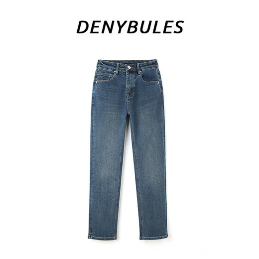 DENYBULES天丝木棉法棍裤直筒休闲女士水洗高腰弹力百搭时尚 商品图6