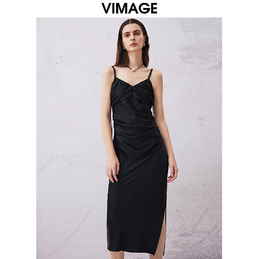 VIMAGE纬漫纪夏季新款显瘦洋气性感吊带连衣裙V2107714 商品图3