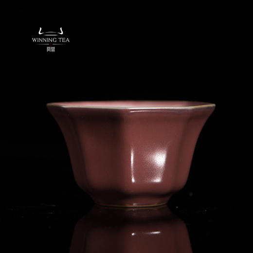 问鼎格物 萼红直口八方杯2入景德镇茶盏小茶杯个人陶瓷茶具品茗杯 商品图0