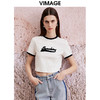 VIMAGE纬漫纪夏季新款时尚百搭打底舒适撞色短款T恤女V2102706 商品缩略图5