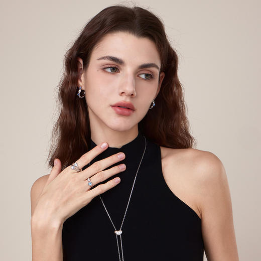 ARSIS流光波光月影单层双层戒指法式精致小众开口戒女 商品图6