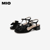 MIO米奥夏季拼色中跟凉鞋珍珠蝴蝶结俏皮通勤时装凉鞋女M243141604 商品缩略图4