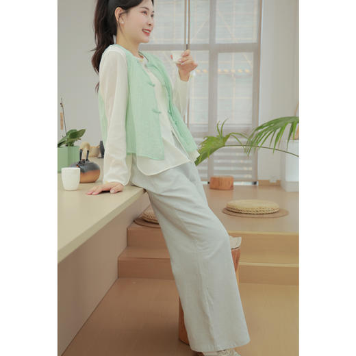 【线上专属】【线上专属】【清欢系列】圆领马甲（23804433-天缥） 商品图1