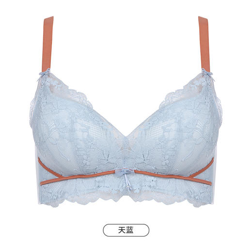 都市丽人聚拢升杯内衣女蕾丝文胸A杯适穿3/4杯中厚常规内衣树脂胶圈三排扣YB41A3 商品图11