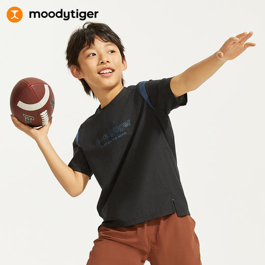 【专属】moodytiger儿童T恤24年夏新款拼接透气短袖Air supply空气衣42110107 商品图0