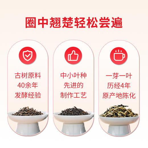 澜沧古茶2024年金玉满堂古树普洱茶白玉玲珑白茶云岚红茶组合礼包182g 商品图1
