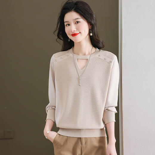 FCY YS59836镂空毛衣上衣宽松韩版针织衫 商品图3