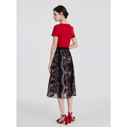 司歌印花雪纺半裙伞裙C891103X 商品图3