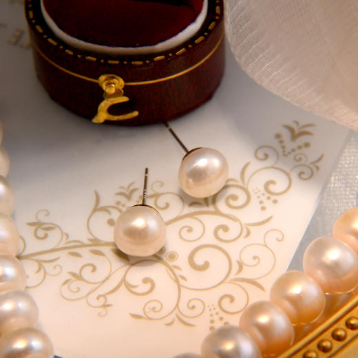 雀说 繁花唐嫣同款复古天然淡水珍珠耳钉S925纯银耳环高级感古风耳饰4ZF-021902 商品图3